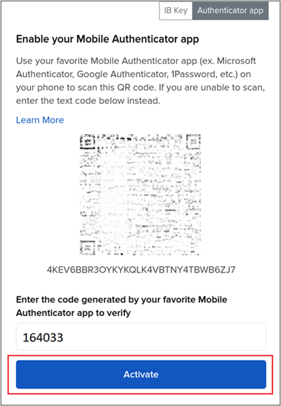The Microsoft Authenticator response code to activate the app. 